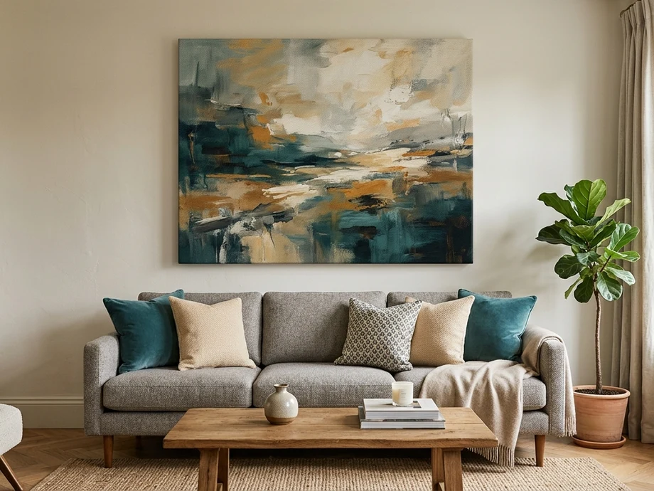Everyday walls canvas print displayed in a modern living room